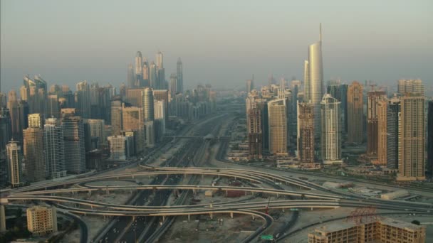 Letecký pohled na panoráma Dubaje — Stock video