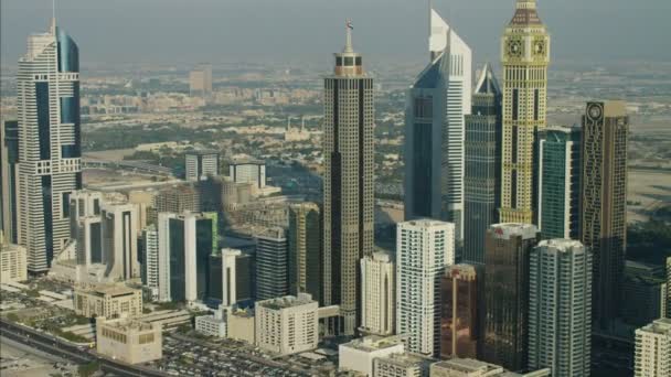 Vista aérea do horizonte da cidade de Dubai — Vídeo de Stock