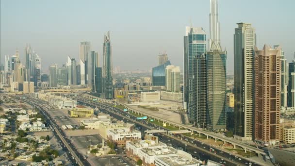 Luchtfoto van Cityscape Dubai — Stockvideo