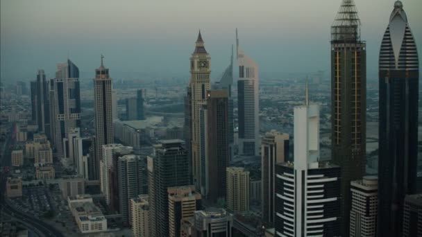 Εναέρια άποψη του ορίζοντα της πόλης Ντουμπάι — Αρχείο Βίντεο