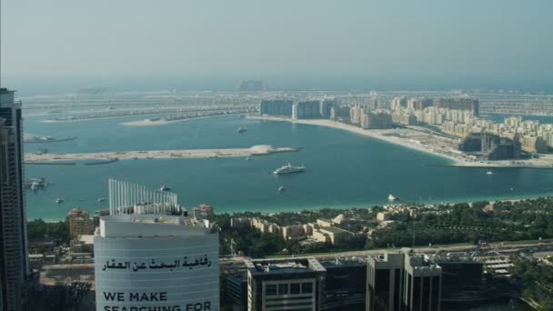 Vedere aeriană a orizontului orașului Dubai — Videoclip de stoc