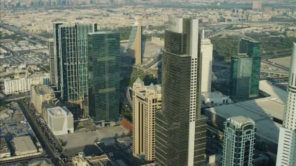 Vista aérea del horizonte de la ciudad de dubai — Vídeo de stock
