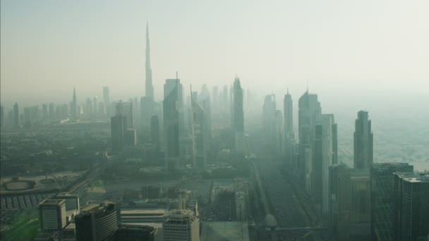 Luchtfoto van Cityscape Dubai — Stockvideo