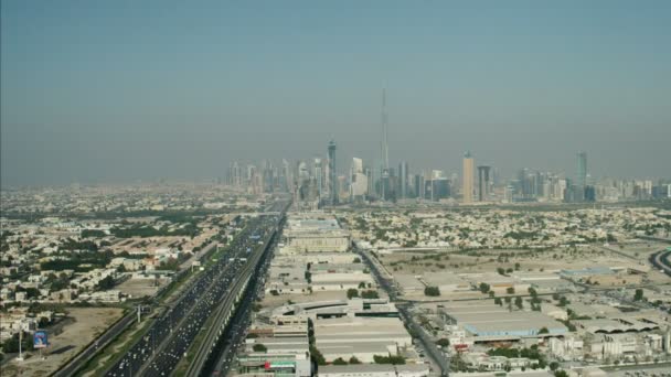 Ciudad aérea de Dubai Skyline — Vídeo de stock