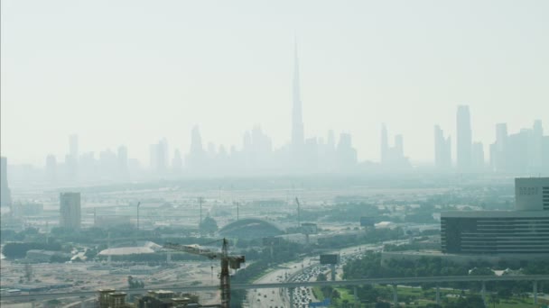 Vista aérea del horizonte de la ciudad de dubai — Vídeos de Stock