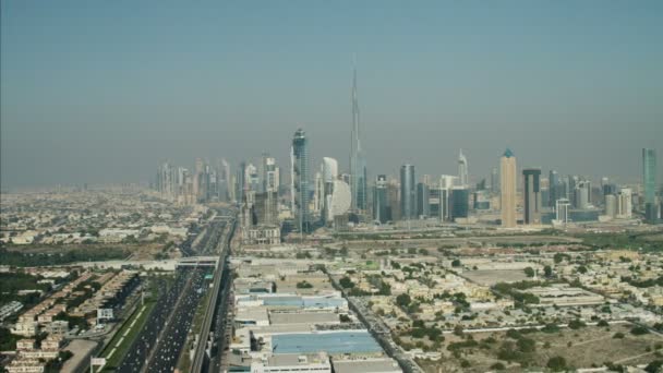 Cidade aérea de Dubai Skyline — Vídeo de Stock