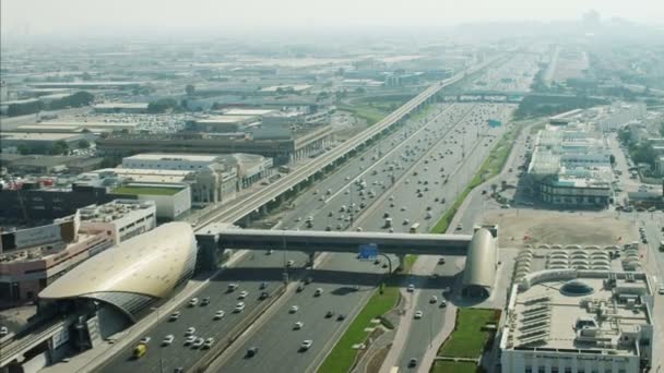 Dubai stad Sheikh Zayed Road — Stockvideo