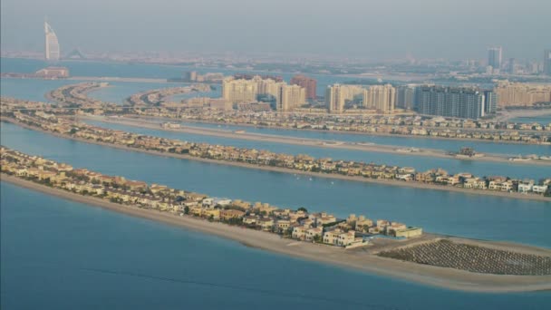 Vista aérea de Palm Jumeirah en Dubai — Vídeos de Stock