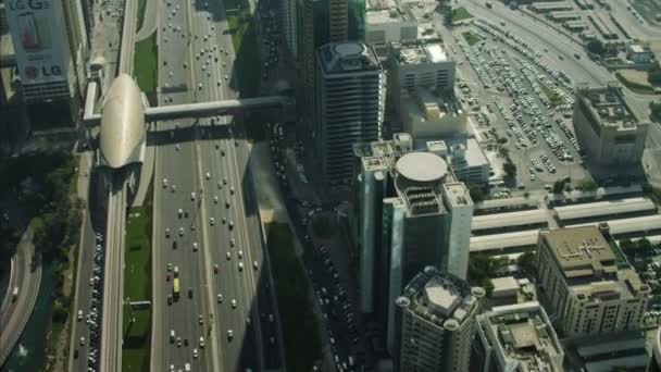 Vista aérea da paisagem urbana de Dubai — Vídeo de Stock