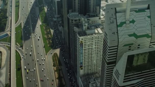 Vue aérienne du paysage urbain de Dubaï — Video