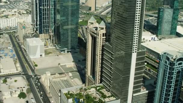 Pemandangan udara dari dubai city skyline — Stok Video
