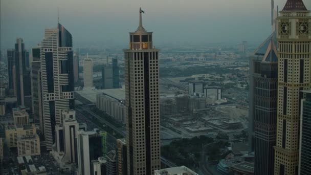 Vista aérea del horizonte de la ciudad de dubai — Vídeo de stock