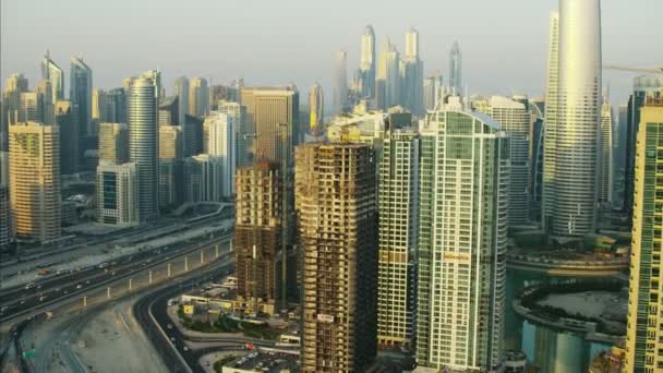 Vista aérea del horizonte de la ciudad de dubai — Vídeos de Stock