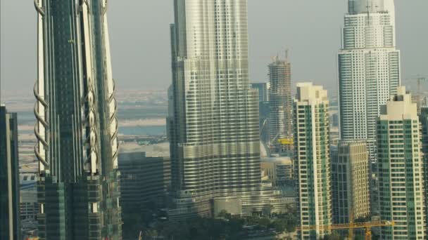 Widok z lotu ptaka na panoramę Dubaju — Wideo stockowe