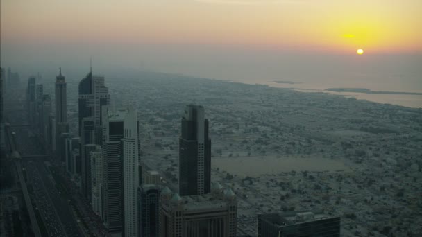 Vista aérea do horizonte da cidade de Dubai — Vídeo de Stock