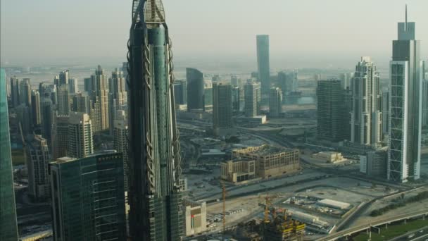 Vista aérea del horizonte de la ciudad de dubai — Vídeos de Stock