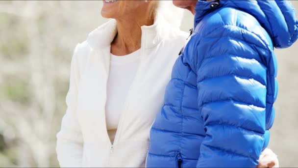 Senior couple enjoying winter vacation — Stock Video