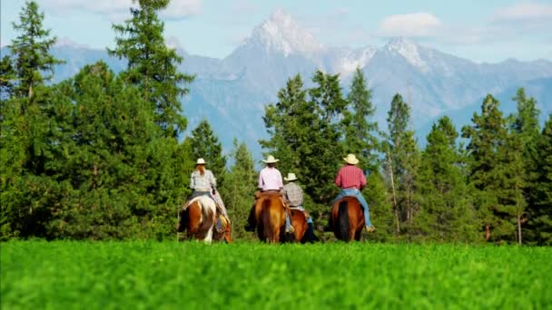 Horse riders at Kootenay National Park — Stock Video