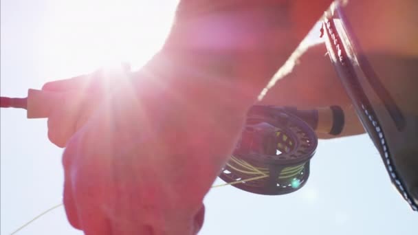 淡水で漁師鋳造ライン — ストック動画