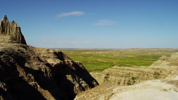 Amerikanska Badlands levande Canyon — Stockvideo