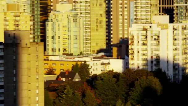 Vancouver cityscape of buildings and skyscrapers — Stock Video