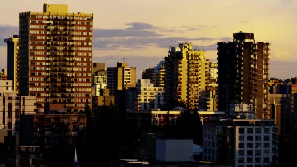 Panoráma města Vancouver budov a mrakodrapů — Stock video