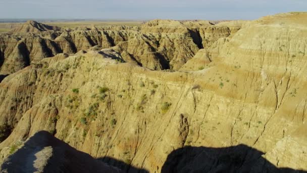 Amerikanska Badlands levande Canyon — Stockvideo