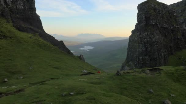 People near Old Man of Storr — Stock Video