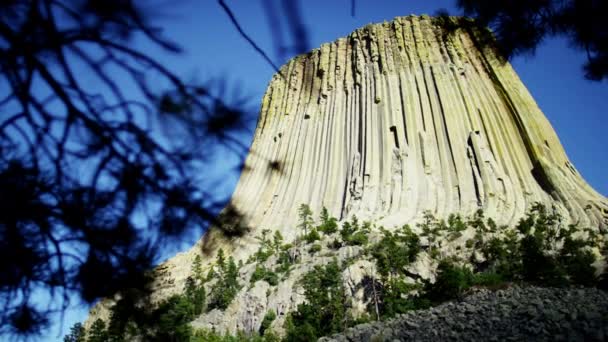 Torre dos Diabos no Parque Nacional do Wyoming — Vídeo de Stock