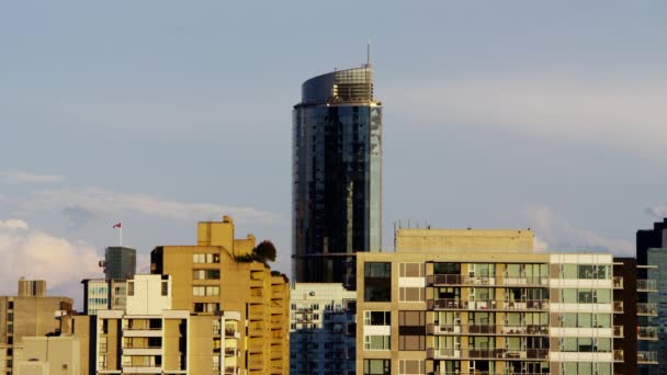 Vancouver cityscape of buildings and skyscrapers — Stock Video