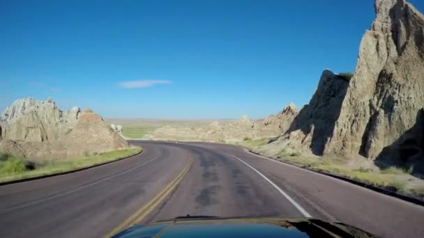 Conducir Badlands, Dakota del Sur — Vídeo de stock