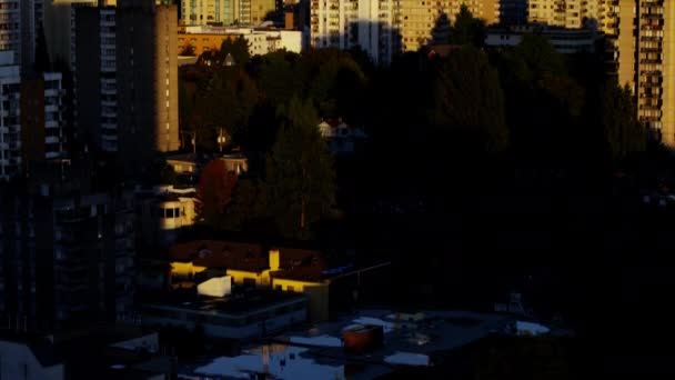 Vancouver skyline y vida residencial — Vídeos de Stock