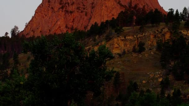 Devils Tower in Wyoming National Park — Stock Video