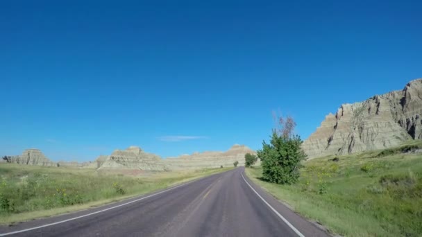 Drijvende Badlands, South Dakota — Stockvideo