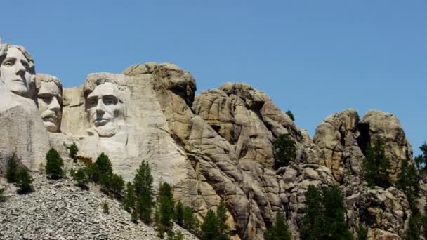 Steen gesneden voorzitters, Mount Rushmore — Stockvideo