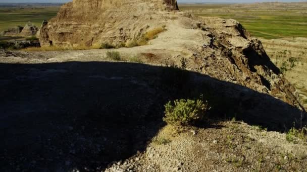 Amerikanische Badlands lebendige Schlucht — Stockvideo