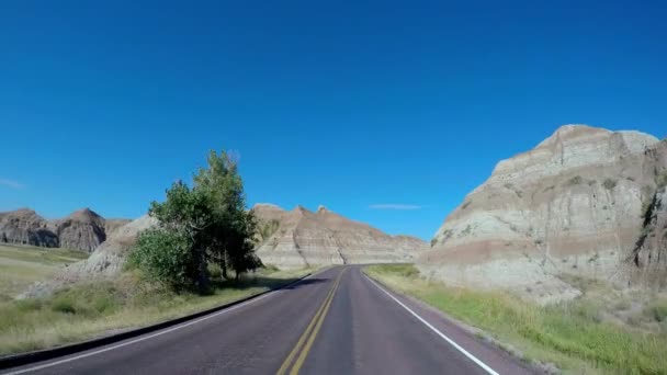 Conducir Badlands, Dakota del Sur — Vídeo de stock