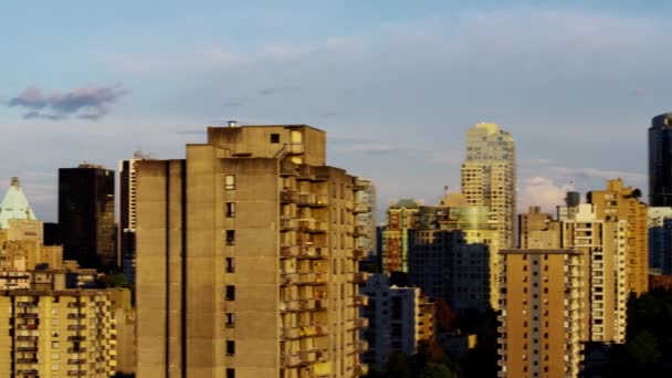 Vancouver cityscape of buildings and skyscrapers — Stock Video