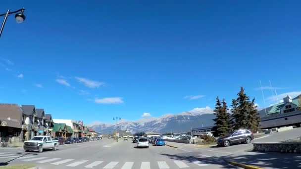 Jasper stad i Icefields Parkway Alberta — Stockvideo