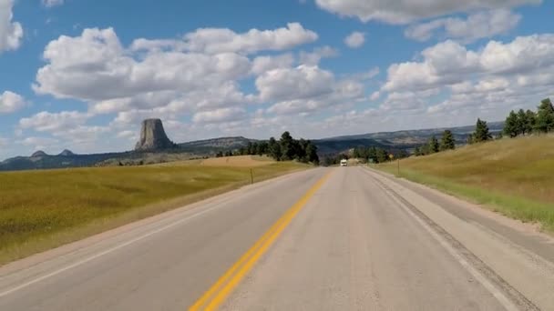 Ulusal bir anıt Wyoming Devils Tower — Stok video