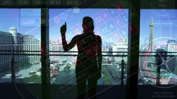 Female online gambling in Las Vegas casino — Stock Video
