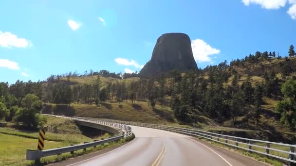 Ulusal bir anıt Wyoming Devils Tower — Stok video