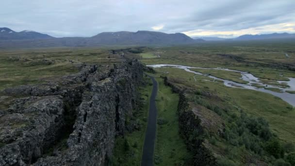 Rift zone van Thingvellir, IJsland — Stockvideo