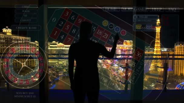 Scommesse dal vivo femminili Las Vegas casino — Video Stock