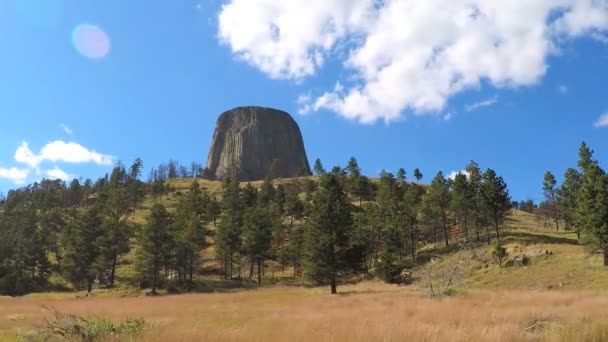 Ördögök Tower nemzeti emlékmű Wyoming — Stock videók