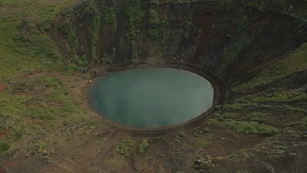 Kerid Crater Lake, Iceland — Stock Video