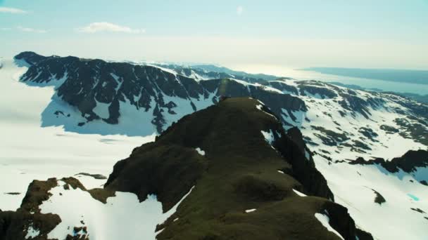崎岖的雪覆盖在阿拉斯加山脉 — 图库视频影像