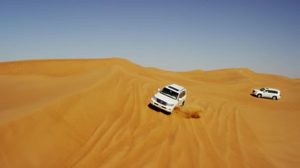 Sand dune Trip in Dubai Desert, Arabia — Stock Video