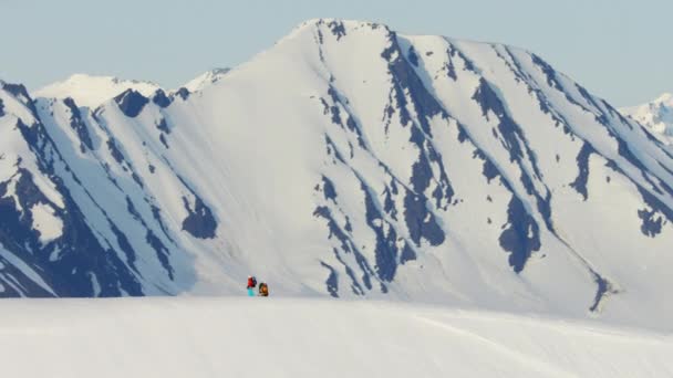 Mountain climbers in Alaska — Stock Video