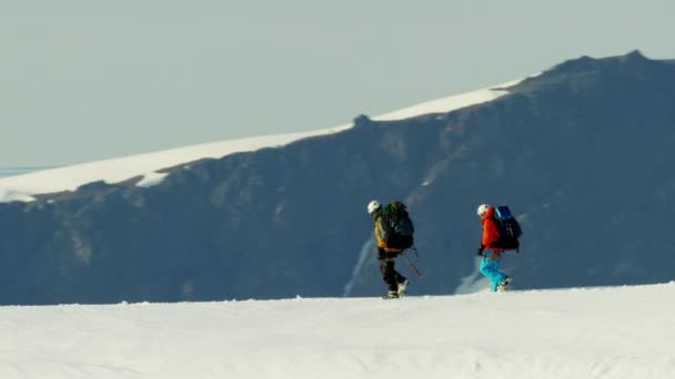 Mountain climbers in Alaska — Stock Video